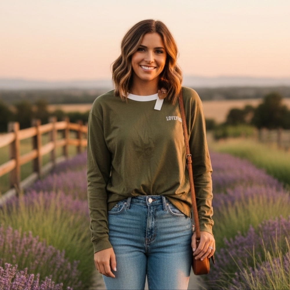 PINK Victoria's Secret Olive Long Sleeve Top